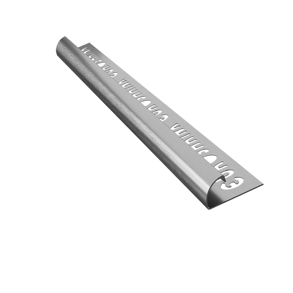 Quarter circle profiles (round profiles) Tile Edge Profile, Stainless Steel, Brushed Finish, 10mm Height,2.5 LM Long