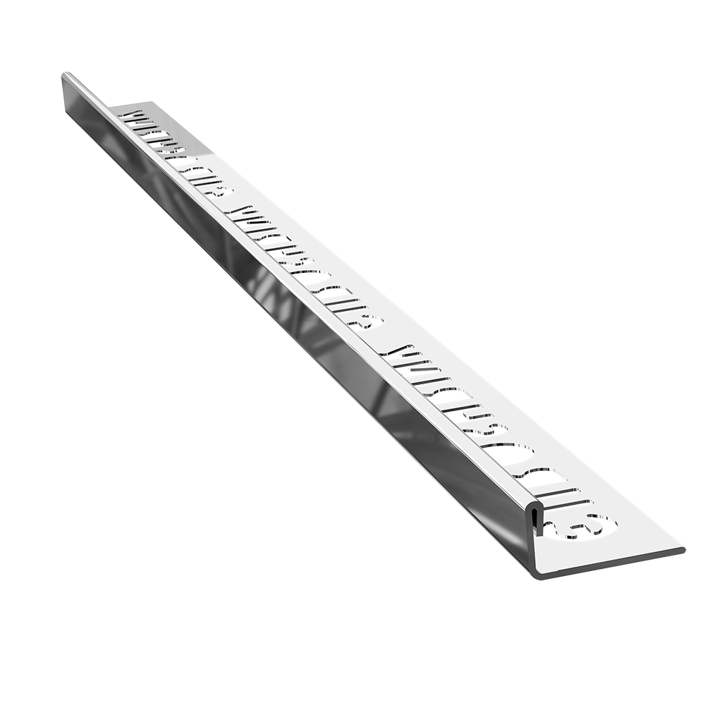 Straight edge profiles, Stainless Steel, Brushed Finish, 10mm Height,2.5 LM Long
