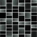 Glass Mosaic Tiles -Fusion Black